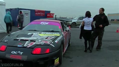 Toyota Supra Drifting Unbuttons A Girl's Shirt .